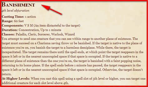 banishment 5e|Banishment » Spell .